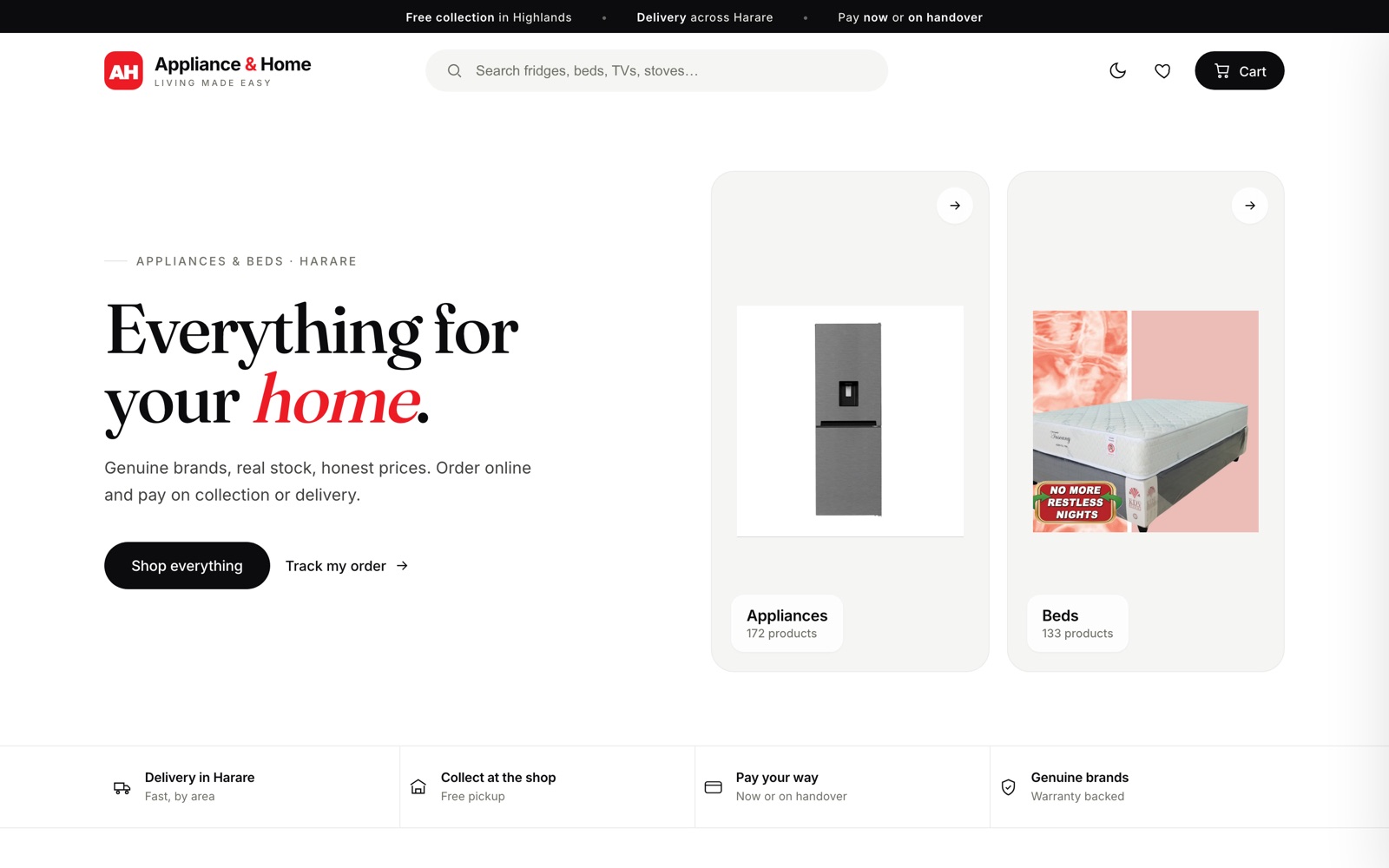 Appliance & Home Shop — e-commerce for appliances and homeware