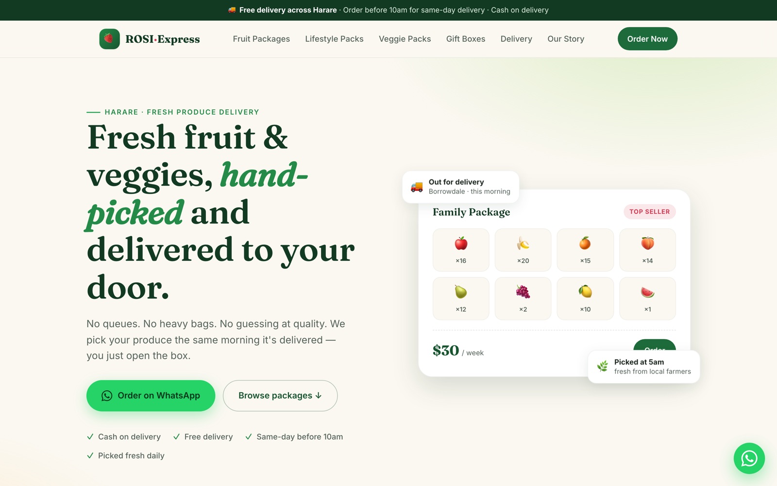 ROSI Express — fresh produce delivery across Harare